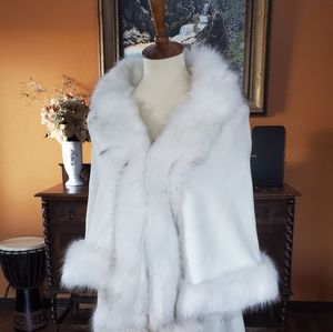 White Faux Fur Wedding Shaw
